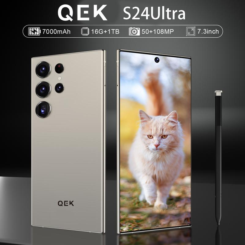 QEK S24 Ultra 5G Smartphone with NFC Smartphone Network 7.3-inch 16GB+1TB Unlocked Android Phone 7000mAh 50MP+108MP Smartphone, Limited Time Offer, Mobile Smartphone