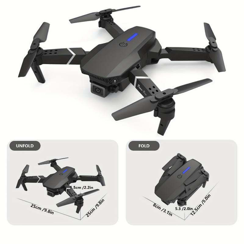 E88 Pro Dual Camera Drone, WiFi FPV Double Folding RC Quadcopter Altitude Hold, Remote Control Toy for Beginners, Ideal Men's Gift for Outdoor Fun, Great for Christmas, Halloween, and Thanksgiving