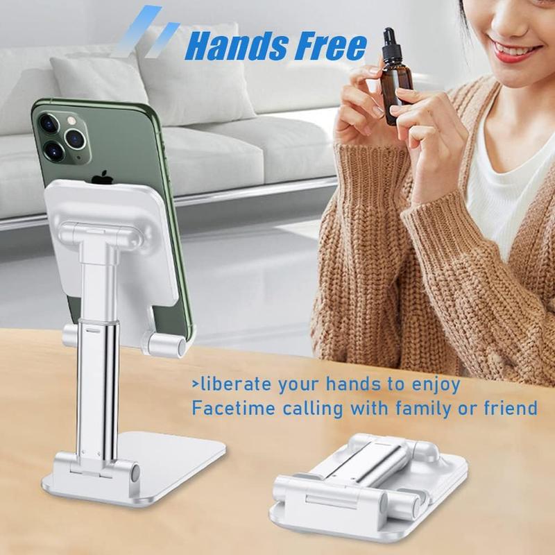 Desktop Phone Holder, Foldable & Adjustable Phone Stand, Universal Mobile Phone Holder for Home Office, Phone Accessories