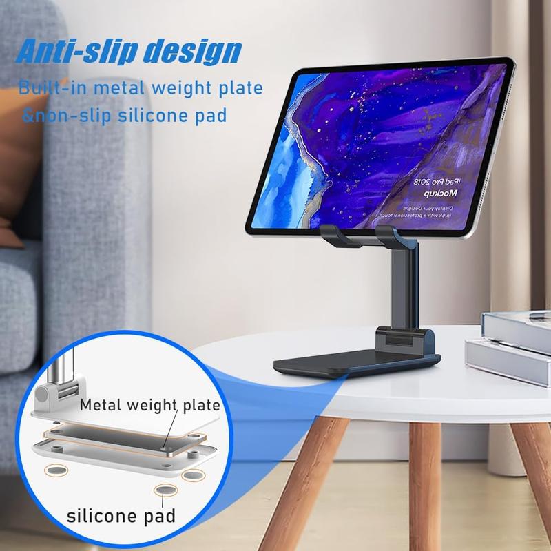 Desktop Phone Holder, Foldable & Adjustable Phone Stand, Universal Mobile Phone Holder for Home Office, Phone Accessories