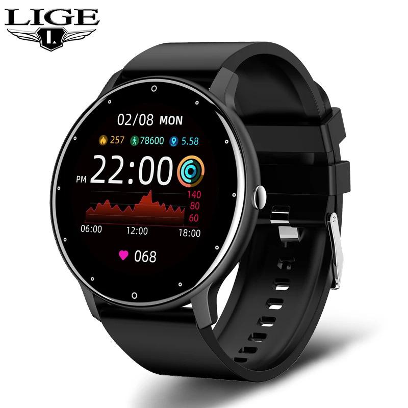 Lige 2023 new smart watch men full touch screen sport fitness watch IP67 waterproof Bluetooth for Android iOS smartwatch men + box