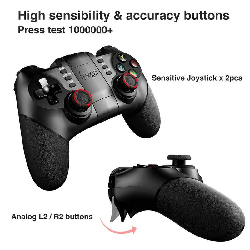 Wireless Gamepad, 2.4G Wireless Game Controller with Receiver, Gamepad for iPhone Android PC Playstation 4 3 PS4 PS3 Nintendo Switch, Gaming Console Accessories, Stocking Fillers Gift