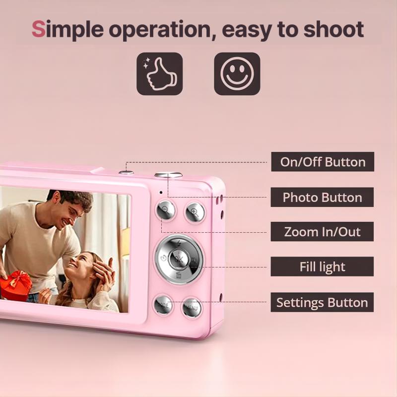 1080p vintage digital camera with 16x automatic digital zoom, suitable for beginners and teenagers