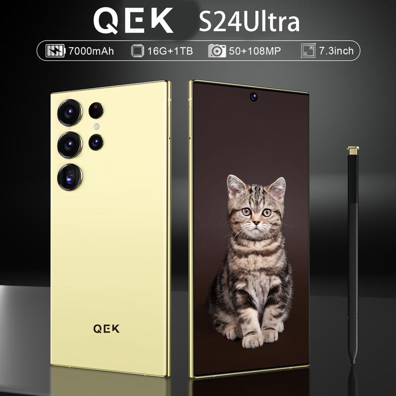 QEK S24 Ultra 5G Smartphone with NFC Smartphone Network 7.3-inch 16GB+1TB Unlocked Android Phone 7000mAh 50MP+108MP Smartphone, Limited Time Offer, Mobile Smartphone