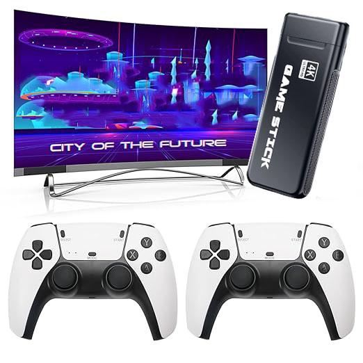 Wireless Retro Game Stick M8 pro Video Game Stick 4K HDMI Output Plug and Play Nostalgia Game Box Built in 15000 Games + for TV 64G storage Great gift for someone