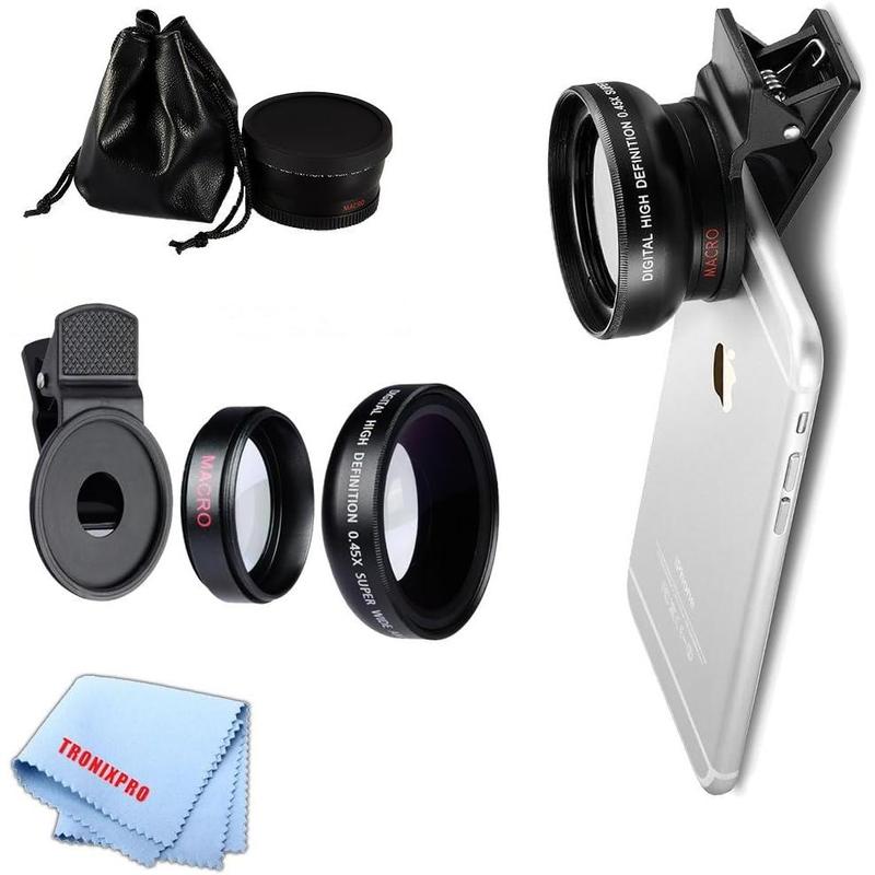 (Premium mobile phone accessories) 2-in-1 professional Universal Smartphone HD camera lens kit (Super Wide Angle & macro lens) for iPhones 15, iPhone 15 Pro, Pro Max, iPhone 14, iPhone 14 Pro and iPhone 14, all smartphones