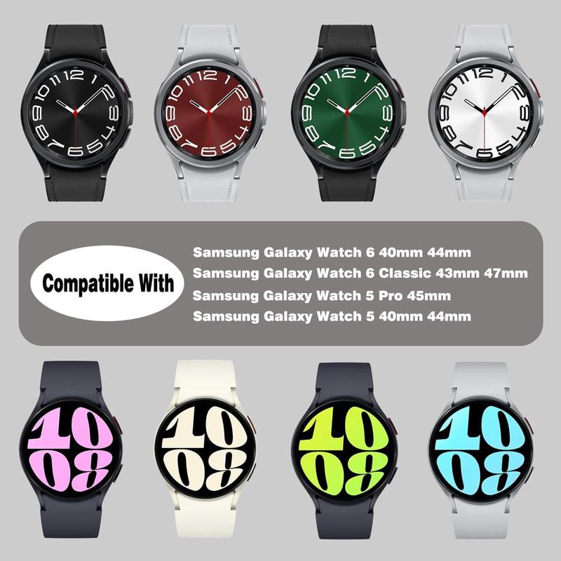 Favorite-Rugged Band Compatible with Samsung Galaxy Watch 7 6 5 4 Bands 44mm 40mm Galaxy Watch 6 Classic Bands 47mm 43mm Galaxy Watch 5 Pro 45mm Watch 4 Classic 46mm 42mm, No Gap Silicone Replacement Strap Accessories Wearable