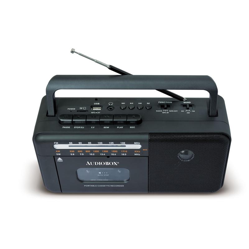 Audiobox RXC-15BT Multi-Band Cassette Player with Bluetooth, USB, and Built-In Battery