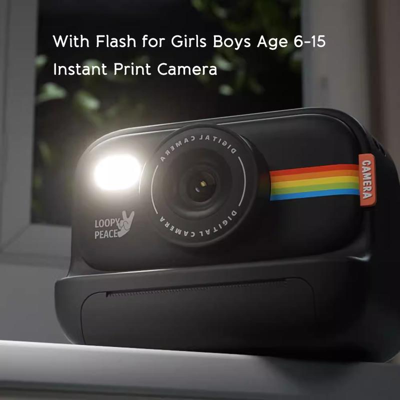 Instant Print Camera for Kids, Christmas Birthday Gifts for 4 5 6 7 8 9 10 11 12 Girls Boys, Digital HD Video Camera for Toddler, Creative Gifts for Girls 4-12 Age with 8GB SD Card-White  kid camera Button Memory toy