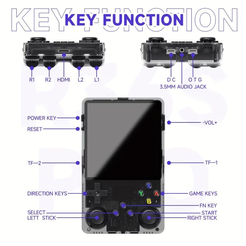 Retro Game Console with 32G Built-in 10000+ Games, 3.5 inch IPS OCA Full Fit Color Screen Handheld Game Console, Portable Gaming Console,Game Peripherals