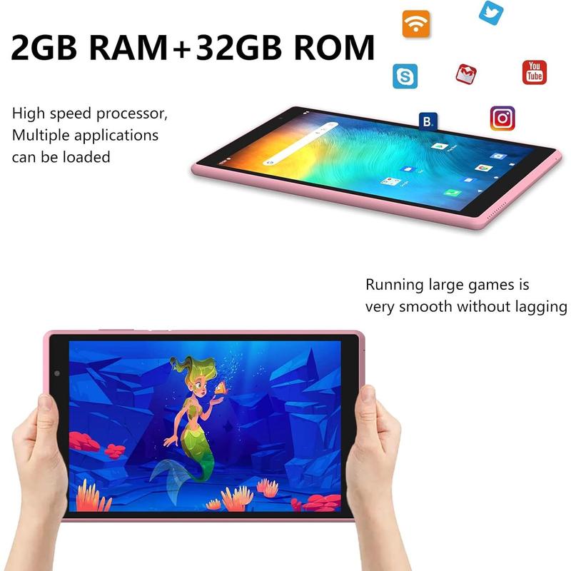 Android Tablet 8 inch, Android 11.0 Tableta 32GB Storage 512GB SD Expansion Tablets PC, Quad-core Processor 1280x800 IPS HD Touchscreen Dual Camera Tablets, Support WiFi, , 4300 mAh .