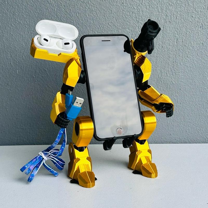 BLACK EXO MOBILE ROBOT SUIT PHONE STAND FOR APPLE IPHONE ANDROID GOOGLE SAMSUNG 3D PRINTED PLA HEAVY DUTY Accessories Holder Smartphone Mount Cellphone