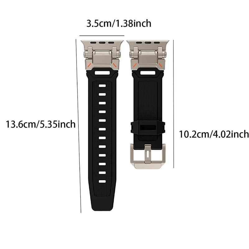 Silicone Watch Band, Replacement Watch Band for Men, Smart Watch Accessories Compatible with Watch Band for Series 10 9 8 SE2 7 6 SE 5 4 3 2 1