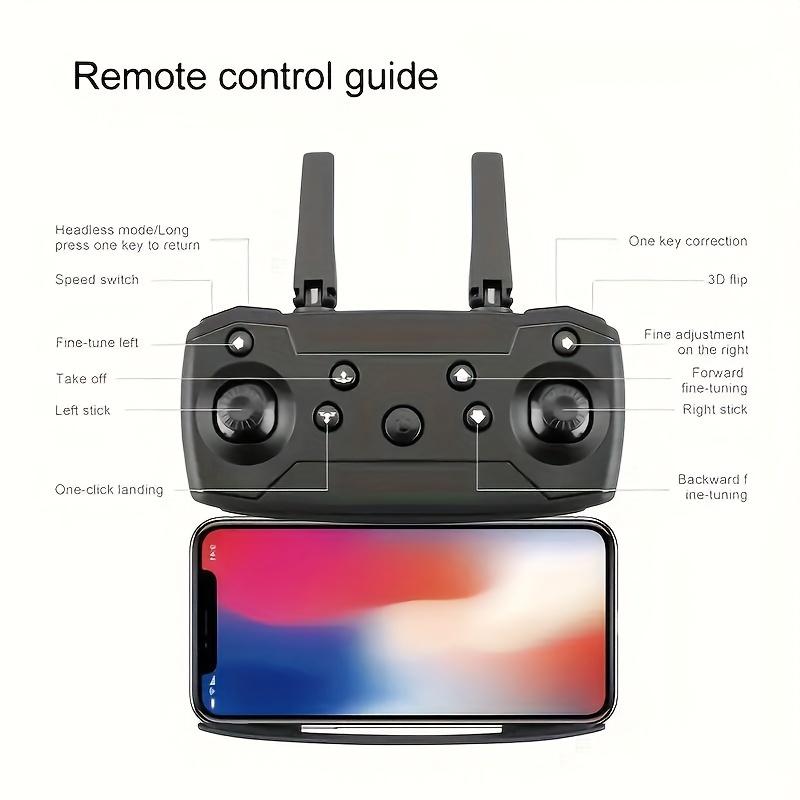 E88 RC Four-axis Remote Control Drone With SD Dual Camera WiFi FPV Foldable +2 Battery Beginners Novice Boy Cheap Perfect Toy Gift For Christmas