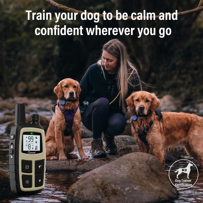 GWORLD-Dog  Collar GPS  for Dogs (Only iOS)  Training Collar with Remote Waterproof, for All Breeds behavior aid training mode Tracker Air Tag Button Security