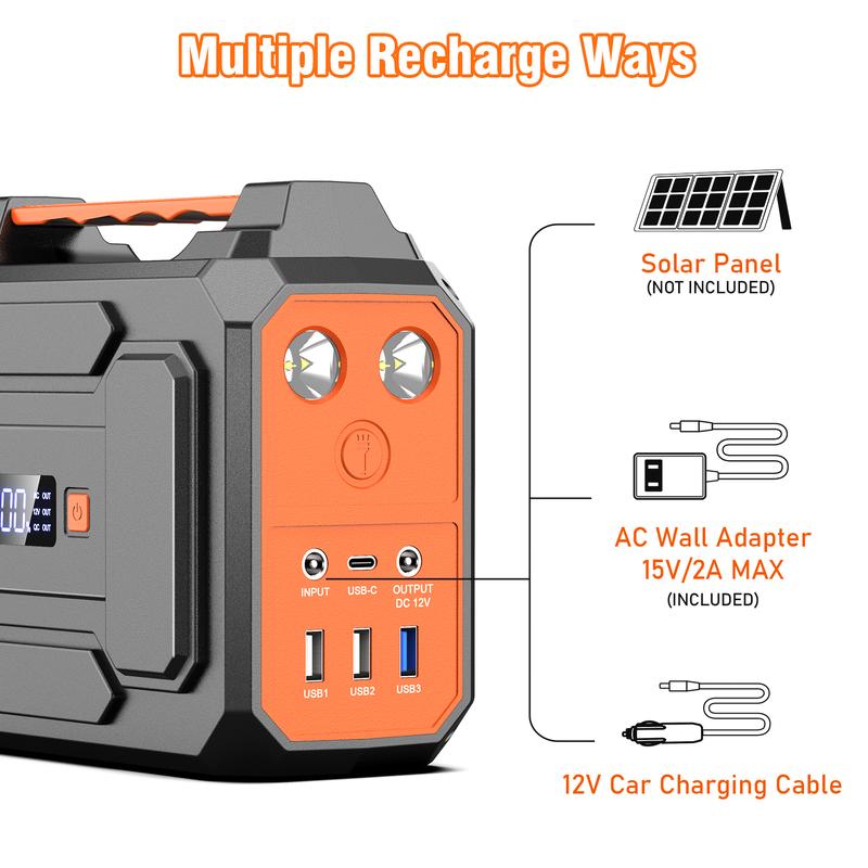 Power Bank 100W Portable Generator 146Wh 39600mAh External Lithium Battery Pack with USB 3.0 Phone Smartphone