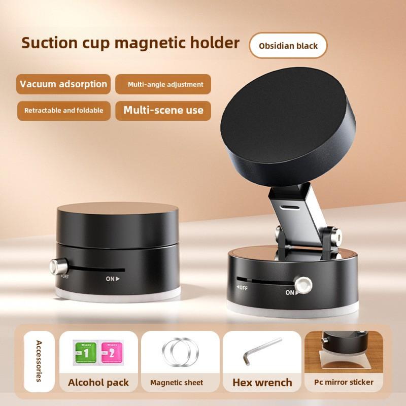 Vacuum Magnetic Phone Holder – Strong Suction, Foldable, Portable, Perfect for Car and Desk Use