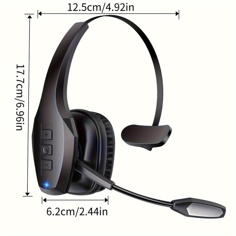 ProTruck Wireless Headset - 55Hrs Long-Lasting Battery Life, 36Hrs Uninterrupted Talking Time, Dual Noise Cancelling Microphone, Crystal-Clear Audio, Comfortable Wear, PC and Cell Phone Compatible for Truck Drivers and Gamers Wireless Foldable