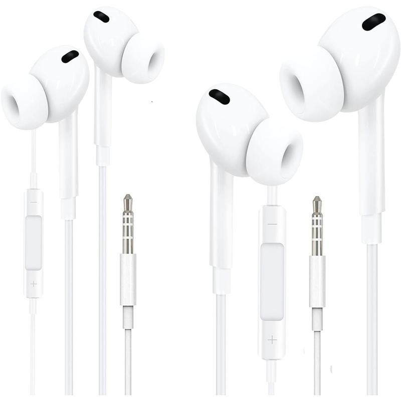 2 Pack Wired Earbuds Volume Control Earphone HiFi Stereo 3.5mm Headphones with Microphone for iPad iPod PC MP3 for Android Computer