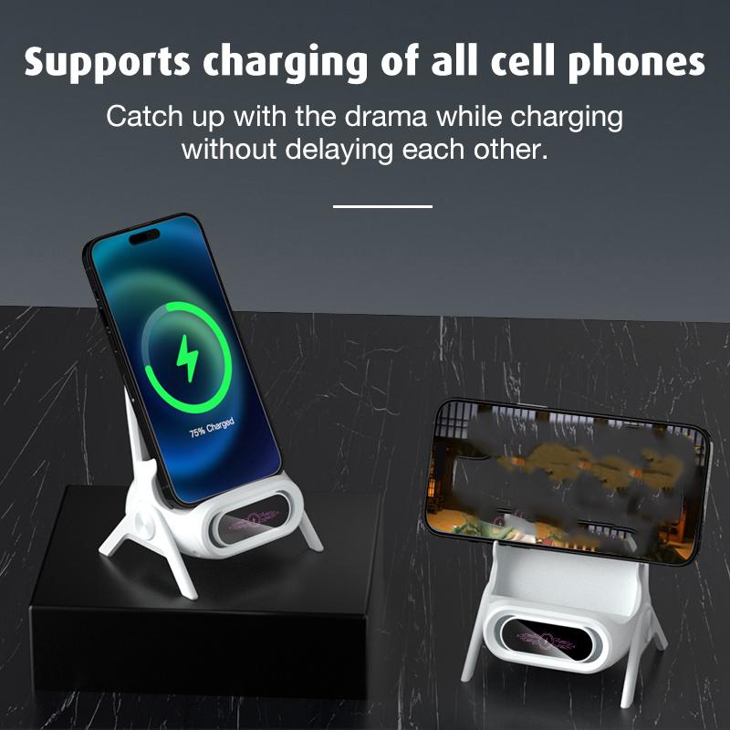 Wireless Charger iPhone Mini Chair Wireless Fast Charging Multi-function Mobile Phone Holder, Amplifier Function Desktop Holder Cute Creative Christmas Gift Desktop Mobile Phone Holder Charging Cellphone