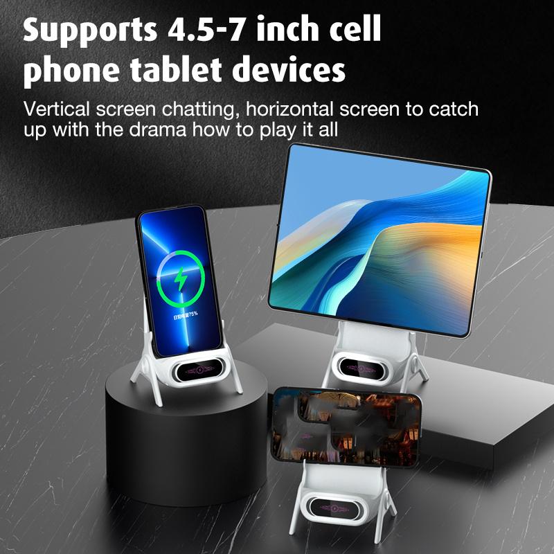 Wireless Charger iPhone Mini Chair Wireless Fast Charging Multi-function Mobile Phone Holder, Amplifier Function Desktop Holder Cute Creative Christmas Gift Desktop Mobile Phone Holder Charging Cellphone