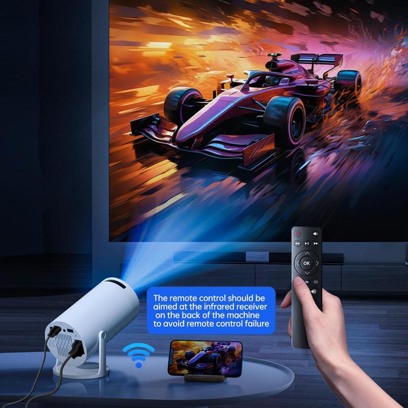 Portable Mini Projector, Full HD 720P Home Theater Projector, Stereo Sound Projector with Remote Control, Mini Projector for Bedroom & Home