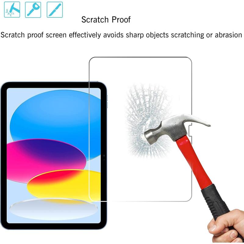 Ailun 2 screen protector for iPad 10th generation 10.9 inch display 2022 tempered glass [Face ID Apple Pencil compatible] ultra sensitive case friendly [2]