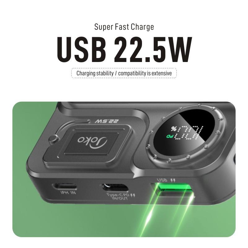 Music Festival Portable 10000mAh PD 20W Fast Charging Power Bank, USB-C & USB-A Port Ultra-thin Power Bank, Small Portable Power Bank for Home & Travel