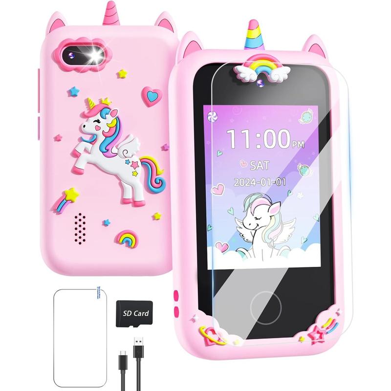 Phone Gifts for Girls  6-8 with Camera Christmas Stocking Stuffers for   for   7 6 8 10 Year Old Birthday Gift Ideas with 8G SD Card (Pink)