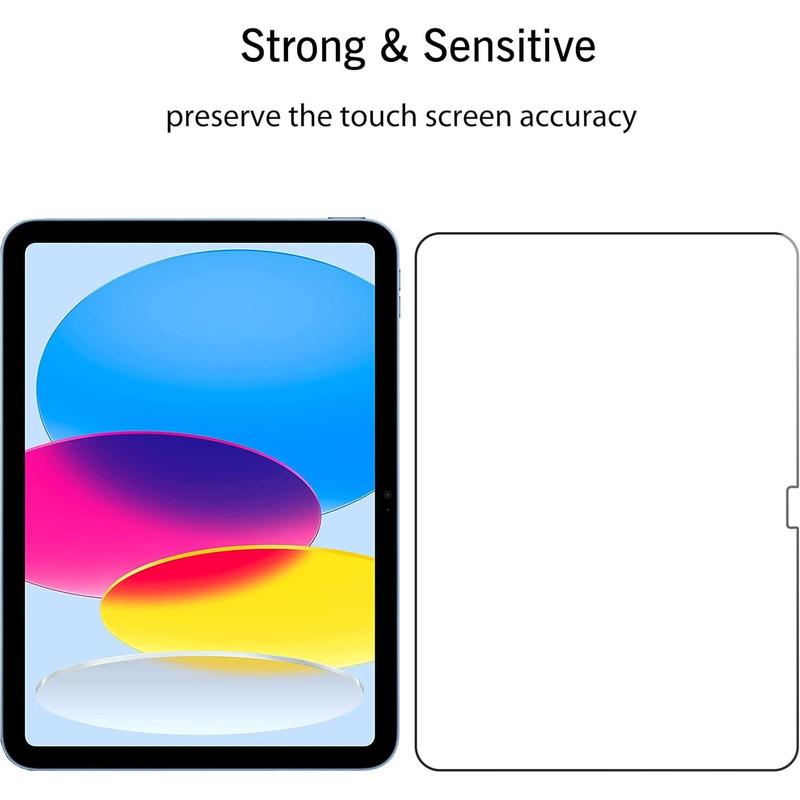 Ailun 2 screen protector for iPad 10th generation 10.9 inch display 2022 tempered glass [Face ID Apple Pencil compatible] ultra sensitive case friendly [2]