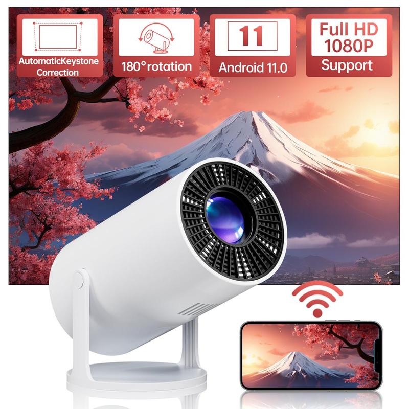 Portable Mini Projector, Full HD 720P Home Theater Projector, Stereo Sound Projector with Remote Control, Mini Projector for Bedroom & Home