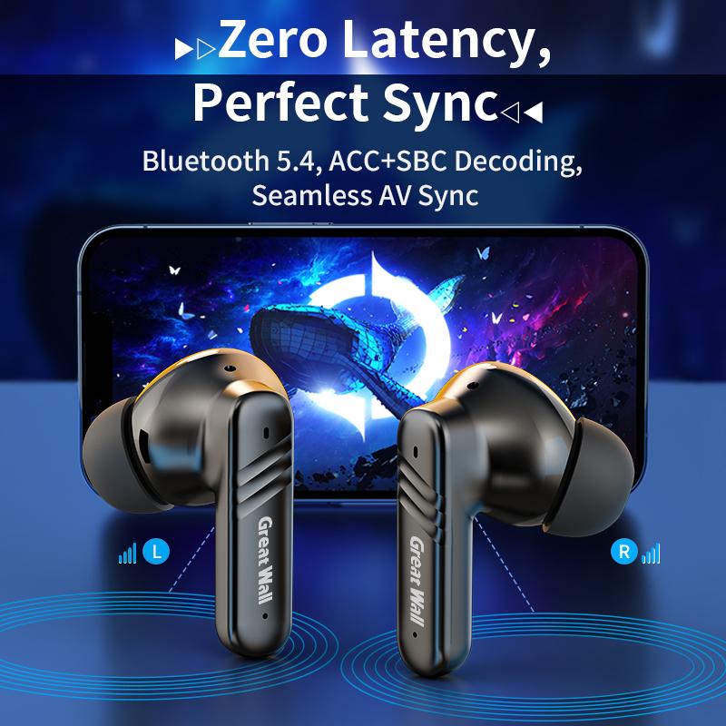 GreatWall LX30 Wireless Earbuds 76 Language Al Real Time Translation,Active Noise Cancellation, Blueto othV5.4, HD Full-Color Touch Display,Charging Case, Rechargeable AudioHeadphones