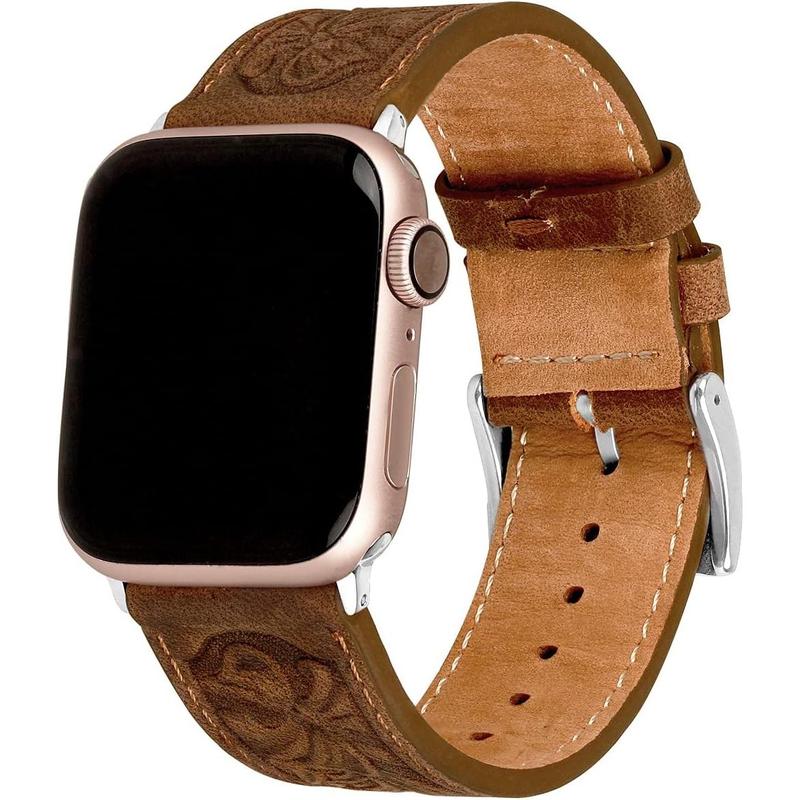 for Apple Watch Band Leather 40mm 38mm 44mm 42mm, Retro Pattern Leather Classical Replacement Smart Watch Band for iWatch Men Women Series SE 6 5 4 3 2 1