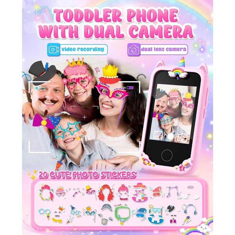 Phone Gifts for Girls  6-8 with Camera Christmas Stocking Stuffers for   for   7 6 8 10 Year Old Birthday Gift Ideas with 8G SD Card (Pink)