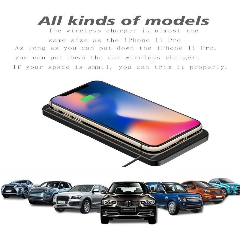 15W Wireless Car Charger, Non-slip Smart Auto Sensor Charging Pad, Car Charging Mat for Huawei Apple Samsung, Car Electrical Appliances