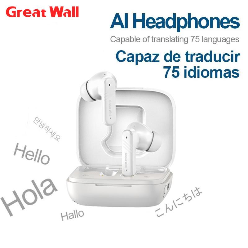 GreatWall LX30 Wireless Earbuds 76 Language Al Real Time Translation,Active Noise Cancellation, Blueto othV5.4, HD Full-Color Touch Display,Charging Case, Rechargeable AudioHeadphones