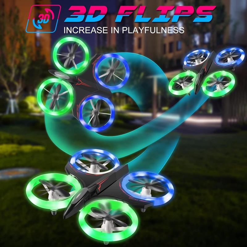 Mini Drone for Kids, LED RC Drone, Remote Control RC Quadcopter, with 360° 3D Eversion and Throwing Flight Function, Gift Toys for Boys & Girls