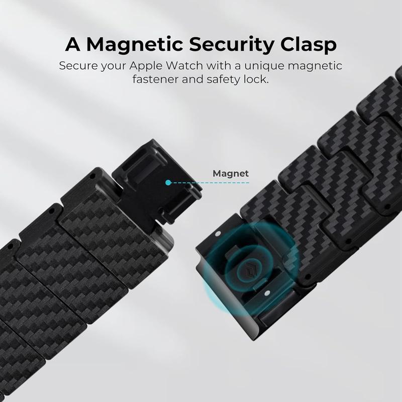 PITAKA Apple Watch Band Compatible with Apple Watch Ultra Ultra 9 8 7 6 SE 5 4 3 2 1, Adjustable Apple Watch Ultra Band, 100% Carbon Fiber Apple Watch Band Accessories Durable band watch