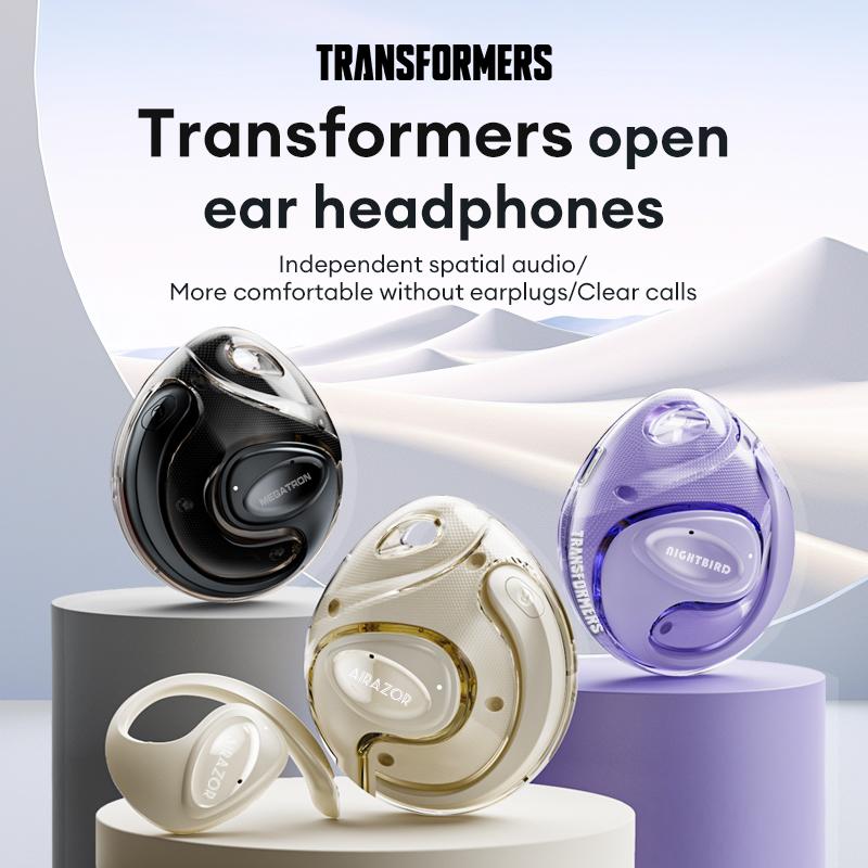 Transformers TF-T63 AI Translation Headset Supports real-time Bluetooth translation in 75 languages 5.4 OWS Waterproof Sport Headsets Noise Reduction Headphones With Mic Earbuds，High-resolution sound quality