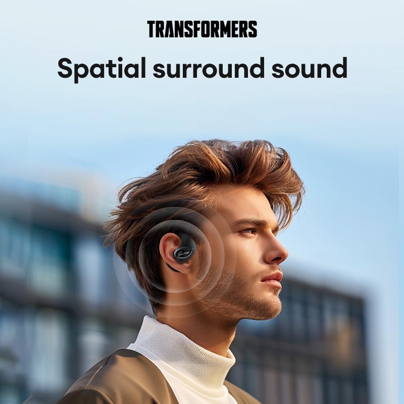 Transformers TF-T63 AI Translation Headset Supports real-time Bluetooth translation in 75 languages 5.4 OWS Waterproof Sport Headsets Noise Reduction Headphones With Mic Earbuds，High-resolution sound quality