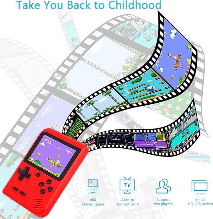 Christmas gift Retro Game Machine Handheld Game Console with 400 Classical FC Game Console Support for Connecting TV Presents Birthday for Kids and Adult .