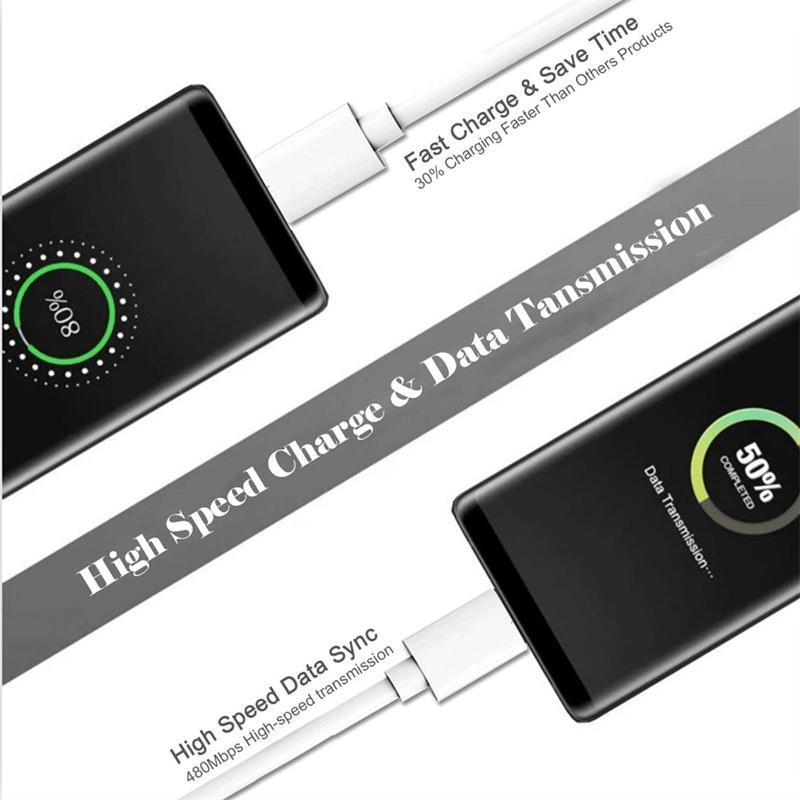 USB Port Fast Charge Data Cable, Micro USB Cable for Home Security Camera and Android Mobile Phone Tablets, 5V 2.4A, Data Transfer and Quickly Charging