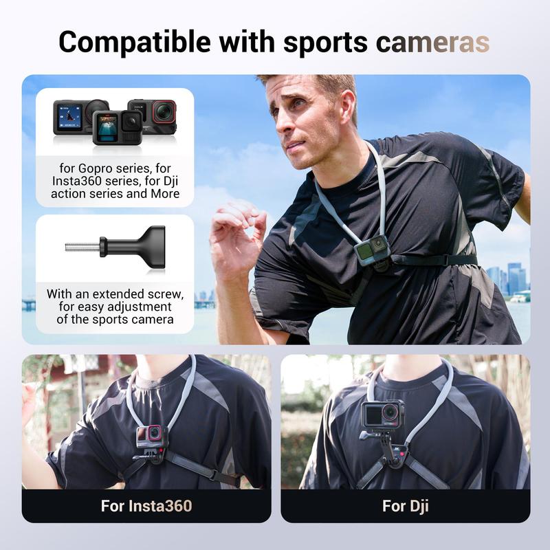 Magnetic Neck Mount for Phone & Action Camera, Neck Mount with 3 Flexible Bendable Rods, Compatible with GoPro, Insta360, iPhone & Android Phones