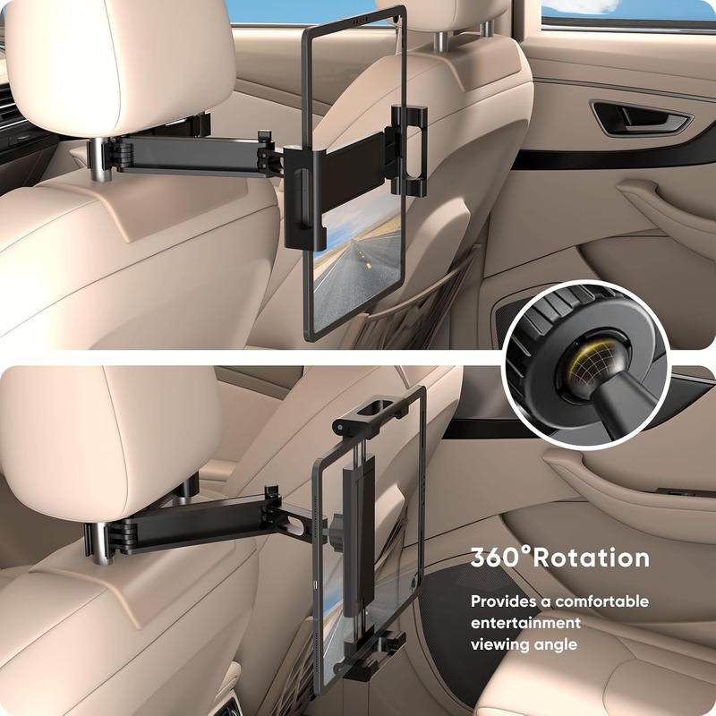 Car Seat Back Tablet Holder, Adjustable Retractable Mobile Phone Holder, Universal Car Seat Headrest Back Tablet Stand, Auto Interior Accessories