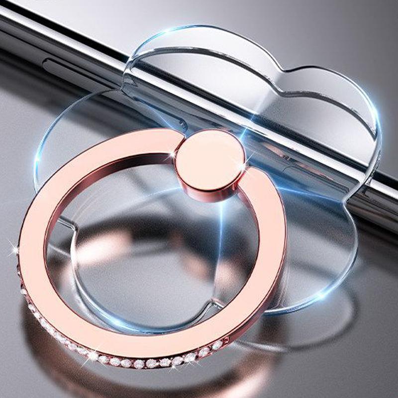 Fashion Clear Ring Phone Holder, Rhinestone Ring Design Phone Holder, Universal Phone Accessories for iPhone & Android Phone