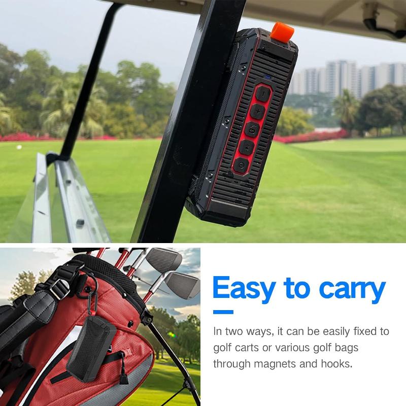 Pro Portable Magnetic Bluetooth Golf Speaker Wireless Waterproof IPX6 Shockproof 3rd Generation Magnetic Golf Speakers for Golf Cart 24Hour Battery Golf Accessories Golf Gifts(TWS & SD Card function)golf accessories,Holiday gift,  party  speaker