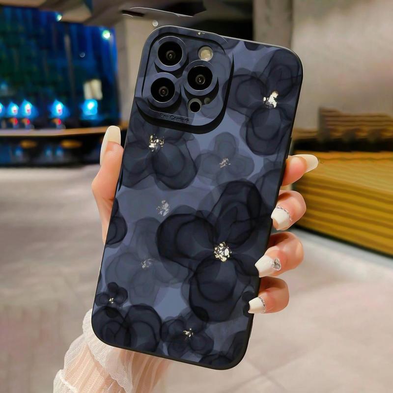 Flower Pattern Phone Case, Anti-fall Phone Protector Cover, Shockproof Phone Protective Case Compatible with iPhone 16 15 14 13 12 11 Series