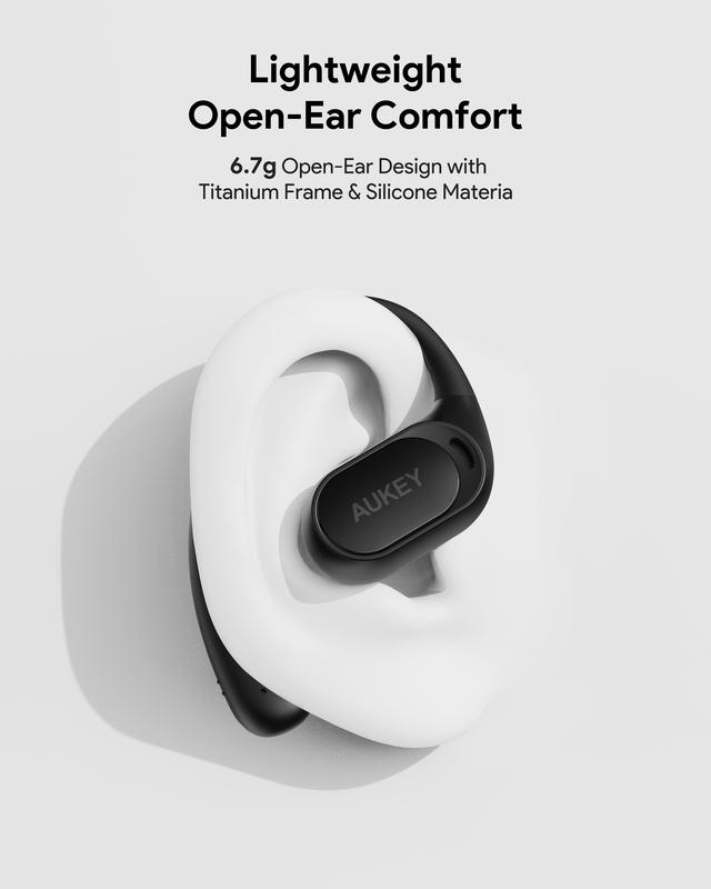 AUKEY EP-S1 Open Earbuds Wearable Stereo with Bluetooth 5.4, AI ENC Noise Reduction, IPX4 Waterproof,OWS Headphones Lightweight Design Headphone