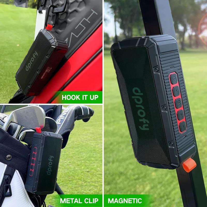 Pro Portable Magnetic Bluetooth Golf Speaker Wireless Waterproof IPX6 Shockproof 3rd Generation Magnetic Golf Speakers for Golf Cart 24Hour Battery Golf Accessories Golf Gifts(TWS & SD Card function)golf accessories,Holiday gift,  party  speaker