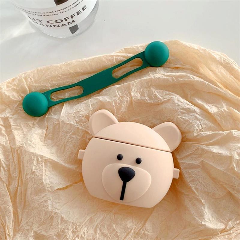 Cute Cartoon Bear Design Earphone Case, 1 Count Silicone Earphone Protector Cover, Earphone Protective Case Compatible with AirPods 1 2 3 Pro 2